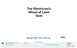 Screenshot for The Electrician's Wheel of Laws Quiz