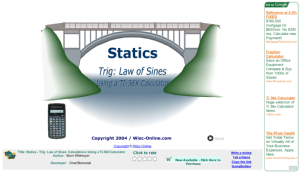 Screenshot for Statics Trig: Law of Sines