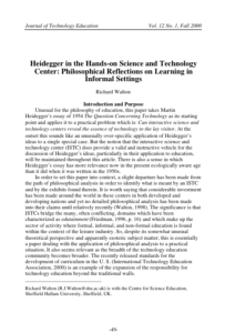 Screenshot for Heidegger in the Hands-on Science and Technology Center: Philosophical Reflections on Learning in Informal Settings