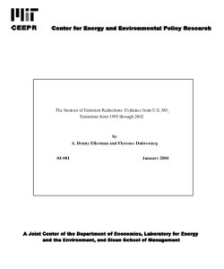 Screenshot for Sources of Emission Reductions: Evidence from U.S. SO2 Emissions from 1985 through 2002