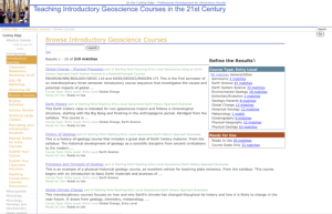 Screenshot for Introductory Geoscience Courses