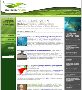 Screenshot for Resilience Alliance