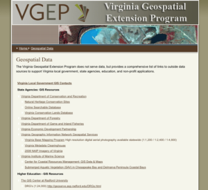 Screenshot for Virginia Geospatial Extension Program