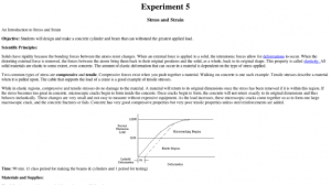 Screenshot for Stress and Strain Experiment