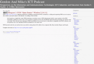 Screenshot for Gordon and Mike's ICT Podcast: Blogcast 3: FON 