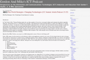 Screenshot for Gordon and Mike's ICT Podcast: Flat World Strategies: Changing Technologies