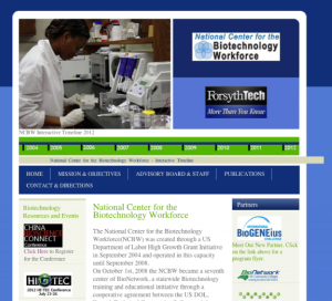 Screenshot for National Center for the Biotechnology Workforce