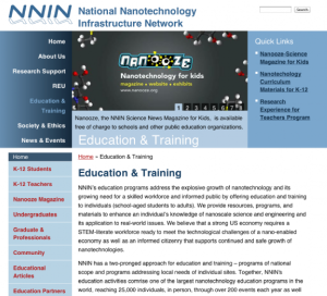 Screenshot for National Nanotechnology Infrastructure Network (NNIN): Education and Training