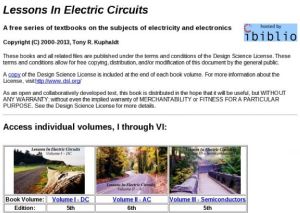 Screenshot for Lessons in Electronic Circuits