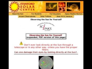 Screenshot for Observing the Sun