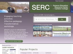 Screenshot for Science Education Resources Center (SERC)