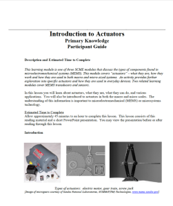 Screenshot for Introduction to Actuators Learning Module