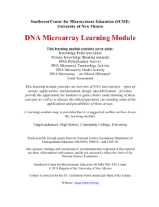 Screenshot for DNA Microarray Learning Module