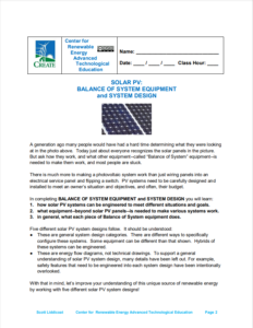 Screenshot for Solar PV Balance of System and System Design