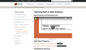 Screenshot for Teaching Math to Deaf Students