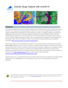 Screenshot for Tutorial: Image Analysis with ArcGIS 10