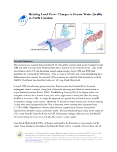 Screenshot for Relating Land Cover Changes to Stream Water Quality in North Carolina