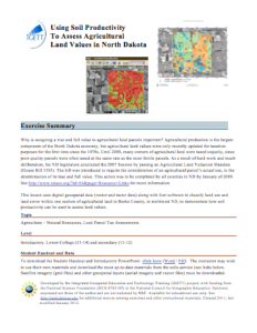 Screenshot for Using Soil Productivity To Assess Agricultural Land Values in North Dakota