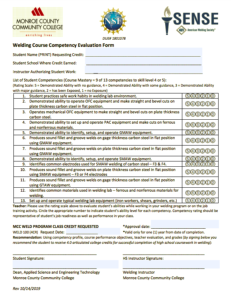 Screenshot for Template for Welding Course Competency Evaluation Form