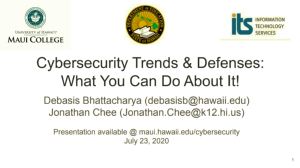 Screenshot for Cybersecurity Trends & Defenses: What You Can Do About It!