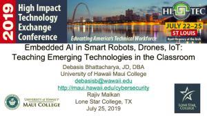 Screenshot for Embedded AI in Smart Robots, Drones, IoT: Teaching Emerging Technologies in the Classroom
