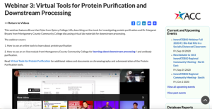 Screenshot for Webinar 3: Virtual Tools for Protein Purification and Downstream Processing