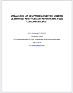 Screenshot for Streamlined LCA Comparison: Injection Molding vs. Low Cost Additive Manufacturing for a New Consumer Product