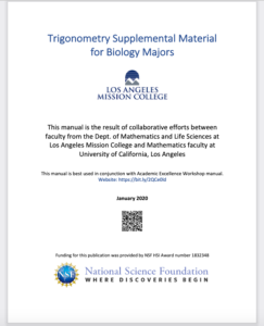 Screenshot for Supplemental Material in Trigonometry for Biology Majors