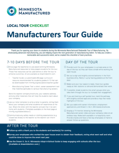 Screenshot for Local Tour Checklist: Manufacturers Tour Guide