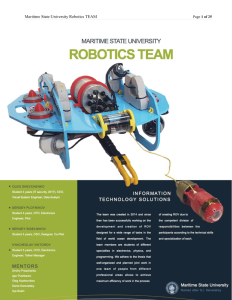 Screenshot for Maritime State University Robotics Team : Technical Report