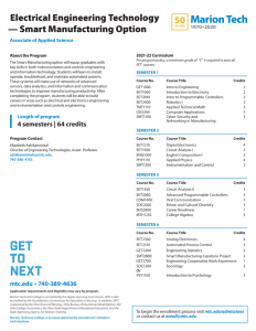 Screenshot for Electrical Engineering Technology Smart Manufacturing Option