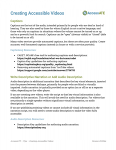 Screenshot for Creating Accessible Videos
