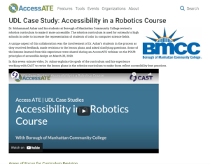 Screenshot for UDL Case Study: Accessibility in a Robotics Course