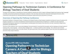 Screenshot for UDL Case Study: Biotech Pathways for Teachers of Deaf and Hard-of-Hearing Students