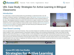 Screenshot for UDL Case Study: Strategies for Active Learning in Bilingual Classrooms
