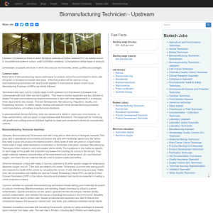 Screenshot for Biotech Careers: Manufacturing Technician - Upstream