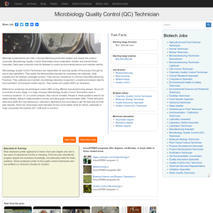 Screenshot for Biotech Careers: Microbiology Quality Control (QC) Technician