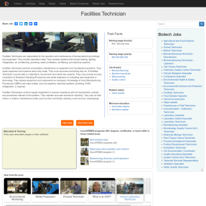 Screenshot for Biotech Careers: Facilities Technician