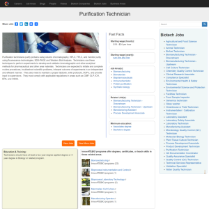 Screenshot for Biotech Careers: Purification Technician