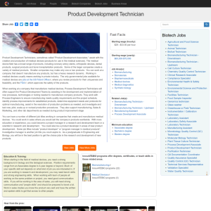 Screenshot for Biotech Careers: Product Development Technician