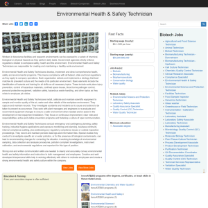 Screenshot for Biotech Careers: Environmental Health & Safety Technician