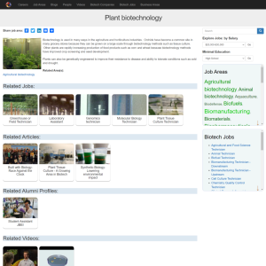 Screenshot for Biotech Careers: Plant Biotechnology