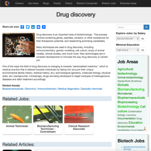 Screenshot for Biotech Careers: Drug Discovery