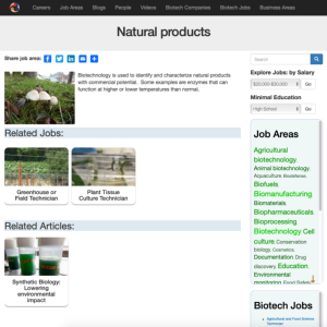 Screenshot for Biotech Careers: Natural Products