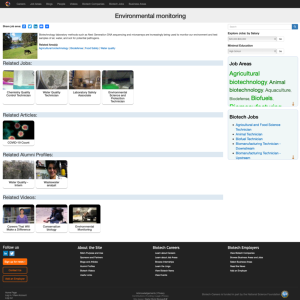 Screenshot for Biotech Careers: Environmental Monitoring