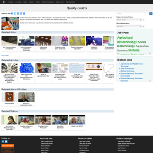 Screenshot for Biotech Careers: Quality Control