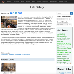 Screenshot for Biotech Careers: Lab Safety