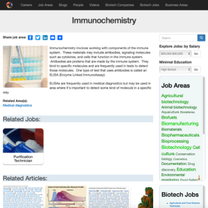 Screenshot for Biotech Careers: Immunochemistry
