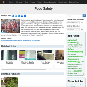 Screenshot for Biotech Careers: Food Safety