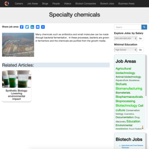 Screenshot for Biotech Careers: Specialty Chemicals